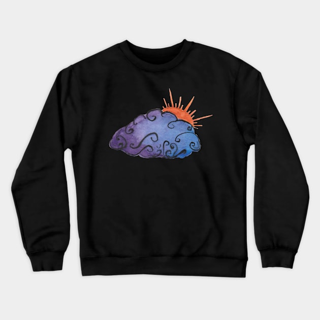 Watercolor Storm Cloud Crewneck Sweatshirt by quirkyandkind